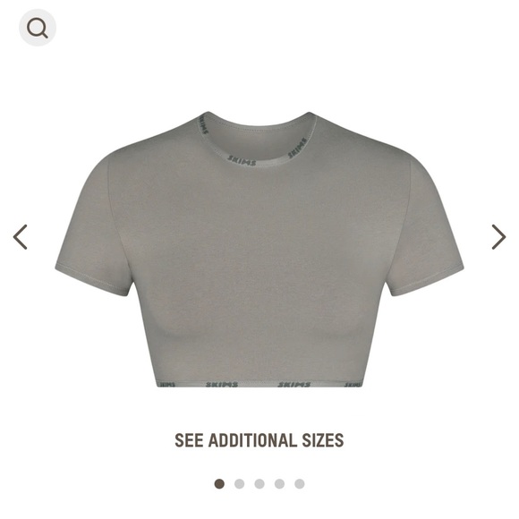 SKIMS cotton logo super cropped Tee in Smoke size Small limited edition NWT - Picture 2 of 5
